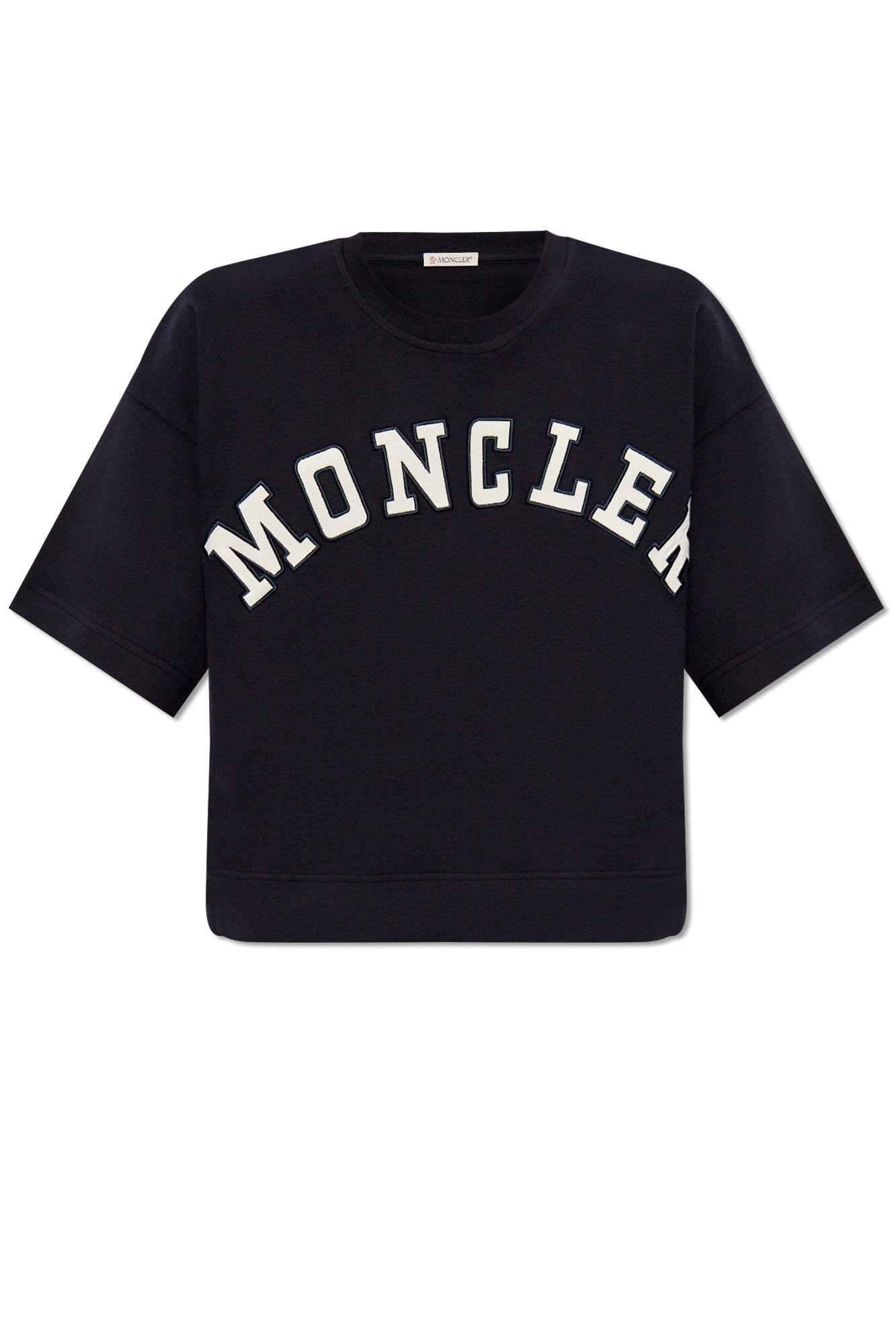 Navy blue T shirt with logo Moncler Vitkac Canada